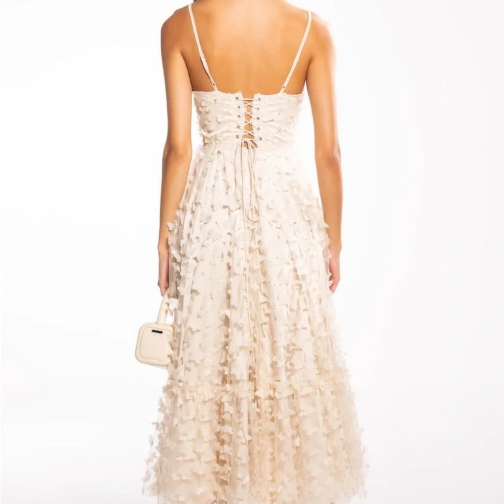 MARBLE Cream Textured Midi Dress - Picture 2 of 6